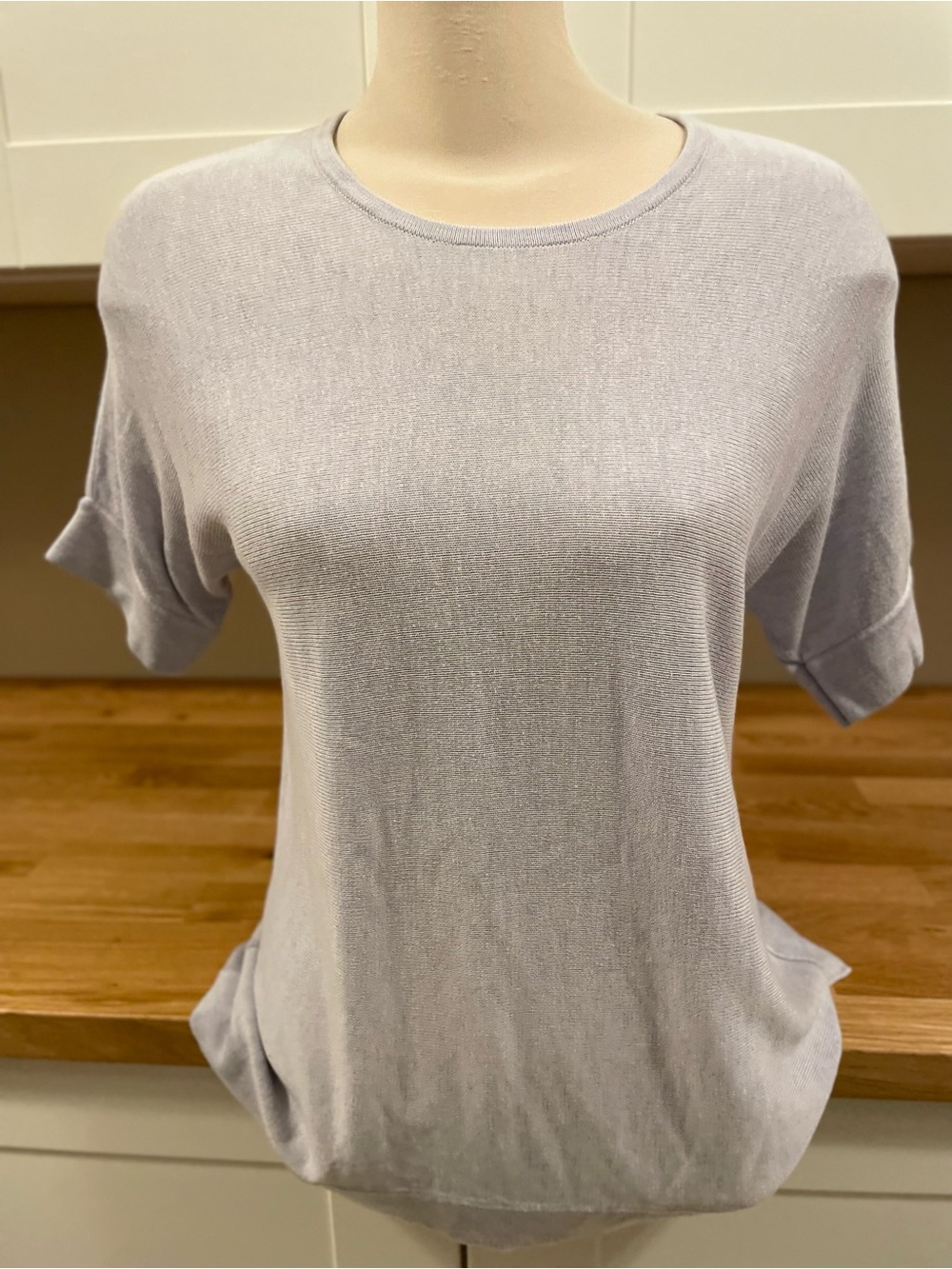 Eileen Fisher Light Lavender Crewneck Short-Sleeve Women's Top